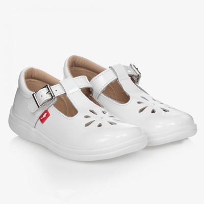 Chipmunks Kids' Girls White Leather T-bar Shoes
