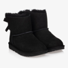 Ugg Girls Black Kids Bailey Bow Ii Sheepskin Boots 7.5 In Black