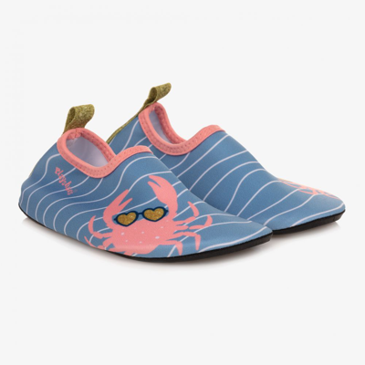 Playshoes Kids' Girls Blue & Pink Crab Aqua Shoes