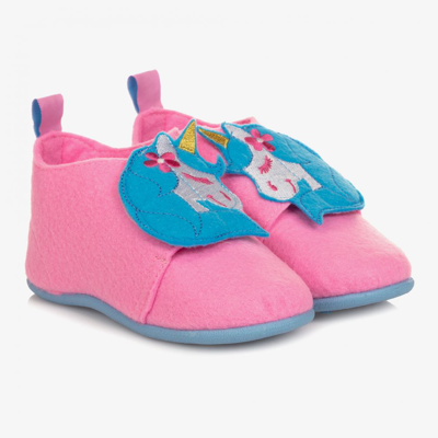 Playshoes Kids' Girls Pink Unicorn Slippers