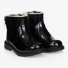 UGG GIRLS BLACK PATENT LEATHER BOOTS
