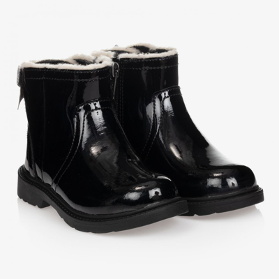Ugg Babies' Girls Black Patent Leather Boots
