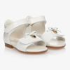 DOLCE & GABBANA WHITE PATENT LEATHER SANDALS