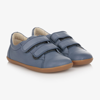 TIP TOEY JOEY BOYS BLUE LEATHER VELCRO TRAINERS