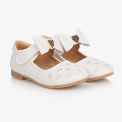 Caramelo Kids' Girls White Bow Shoes