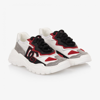 DOLCE & GABBANA BOYS WHITE, RED & BLACK TRAINERS