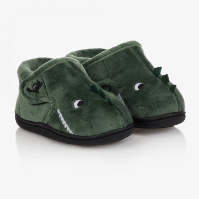 Chipmunks Kids' Boys Green Dinosaur Slippers