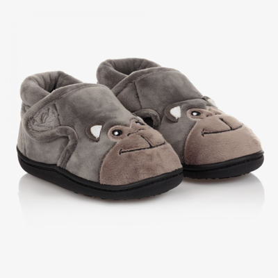 Chipmunks Kids' Boys Grey Gorilla Slippers