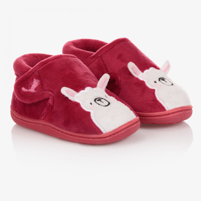 Chipmunks Kids' Girls Pink Llama Slippers