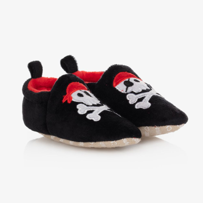 Chipmunks Baby Boys Black Pirate Slippers