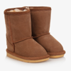CHIPMUNKS GIRLS BROWN SUEDE LEATHER BOOTS