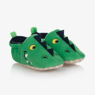 Chipmunks Baby Boys Green Dragon Slippers