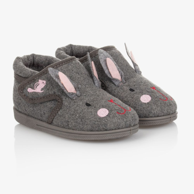 Chipmunks Kids' Girls Grey Rabbit Slippers