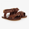DONSJE BROWN LEATHER BABY SANDALS