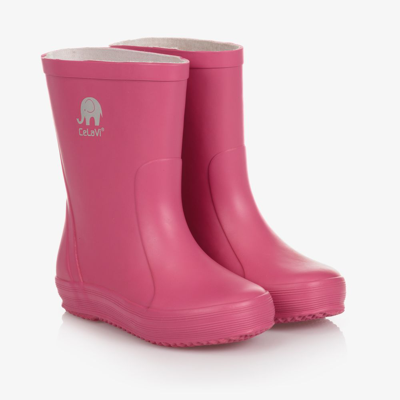 Celavi Kids'  Girls Pink Rubber Rain Boots