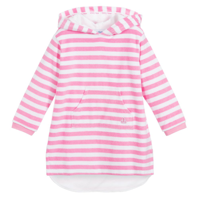 Mitty James Kids' Girls Pink Striped Towelling Robe