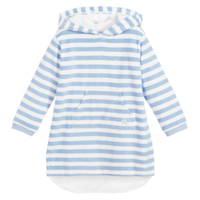 Mitty James Kids' Blue Striped Towelling Robe