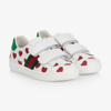 GUCCI GIRLS ACE HEART LEATHER TRAINERS