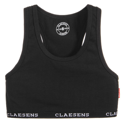 Claesen's Kids' Girls Cotton Crop Top In Black