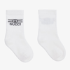 GUCCI WHITE COTTON LOGO SOCKS