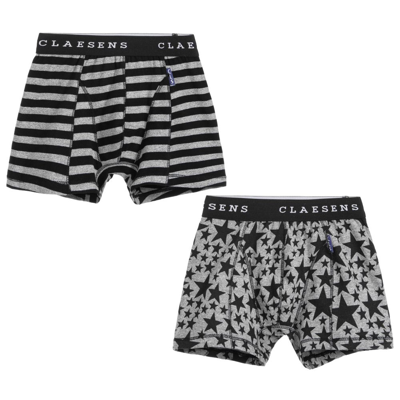 Claesen's Kids' Boys Cotton Boxer Shorts (2 Pack) In Grey