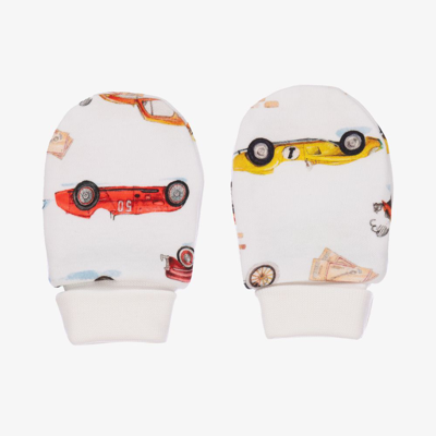 My Little Pie Babies' Boys Retro Cars Scratch Mittens In White