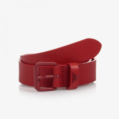 Emporio Armani Teen Red Leather Belt