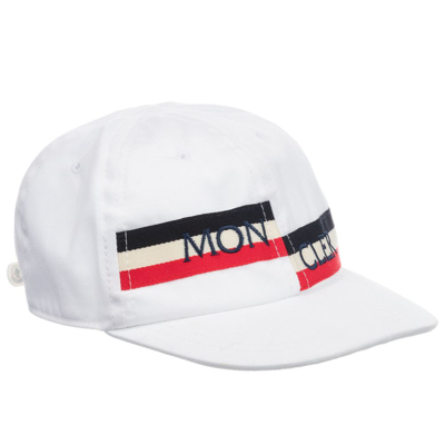 Moncler Kids' White Cotton Cap