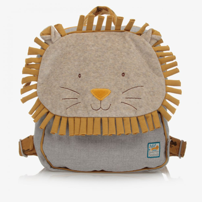 Moulin Roty Kids' Grey Lion Backpack (24cm)