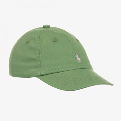 Ralph Lauren Baby Boys Green Cotton Cap