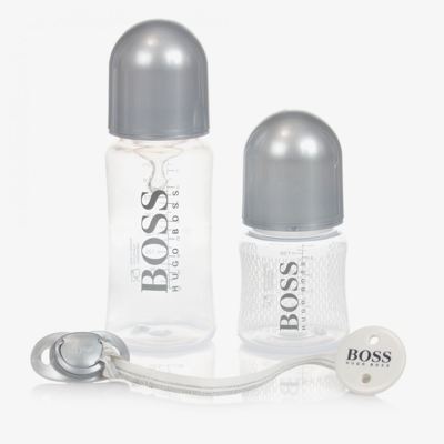 Bosswear Boss 4 Piece Bottles & Dummy Set In Silver