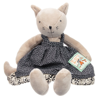 Moulin Roty Babies' Soft Agathe Toy Cat (32cm) In Grey