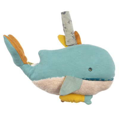 Moulin Roty Babies' Musical Whale Nursery Toy (24cm) In Blue
