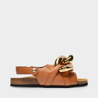 Jw Anderson J.w. Anderson  Chain Flat Sandals Shoes In Brown