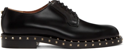 Valentino Garavani Soul Rockstud Leather Derby Shoes In Black