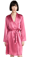 La Perla Notch-lapel Silk-charmeuse Robe In Wild Orchid