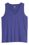 Madewell Whisper Shout Cotton V-neck Tank In Tidewater