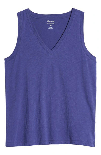 Madewell Whisper Shout Cotton V-neck Tank In Tidewater