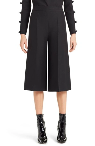 Valentino Wool And Silk-blend Crepe Culottes In Black