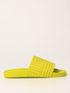 Bottega Veneta Intrecciato Logo-embossed Slides In Yellow