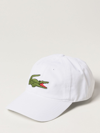 Lacoste Unisex Contrast Strap And Oversized Crocodile Cotton Cap - One Size In 白色