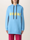 Marni Sweatshirt With Logo Print In Gnawed Blue