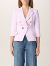 Elisabetta Franchi Double-breasted Jacket In Wisteria