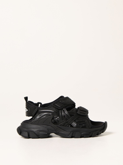 Balenciaga Little Kid's & Kid's Track Double Touch-strap Sandals In Black