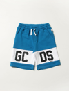 Gcds Kids' Logo-stripe Track Shorts In Avion