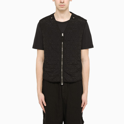 Stone Island Shadow Project Black Quilted Waistcoat