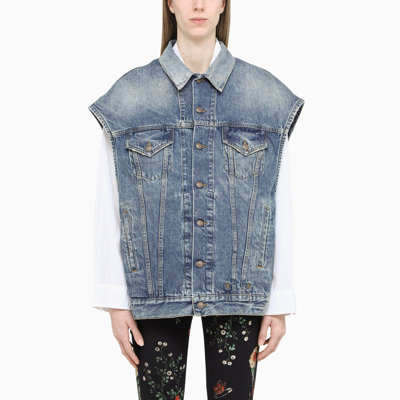 R13 Blue Denim Waistcoat