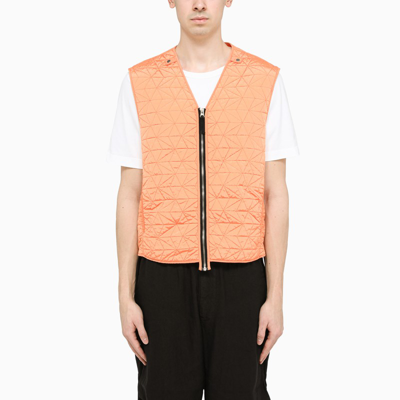 Stone Island Shadow Project Orange Quilted Waistcoat
