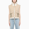 MONCLER BEIGE INDRE PADDED WAISTCOAT