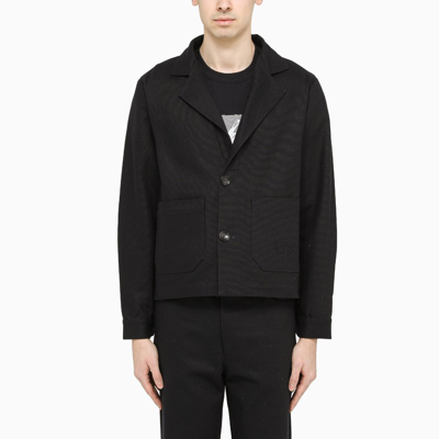 Dreamland Syndicate Black Cotton Cropped Single-breasted Jacket